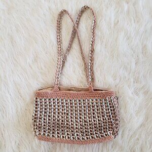 Vintage Crochet Soda Tab Purse Bag Can Pop Top Tote Handcrafted Upcycled Y2K